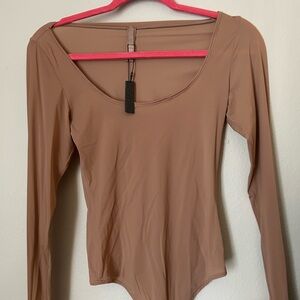 SKIMS Tan Long Sleeve Bodysuit